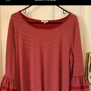 Max Studio Red and White stripe dress XL!